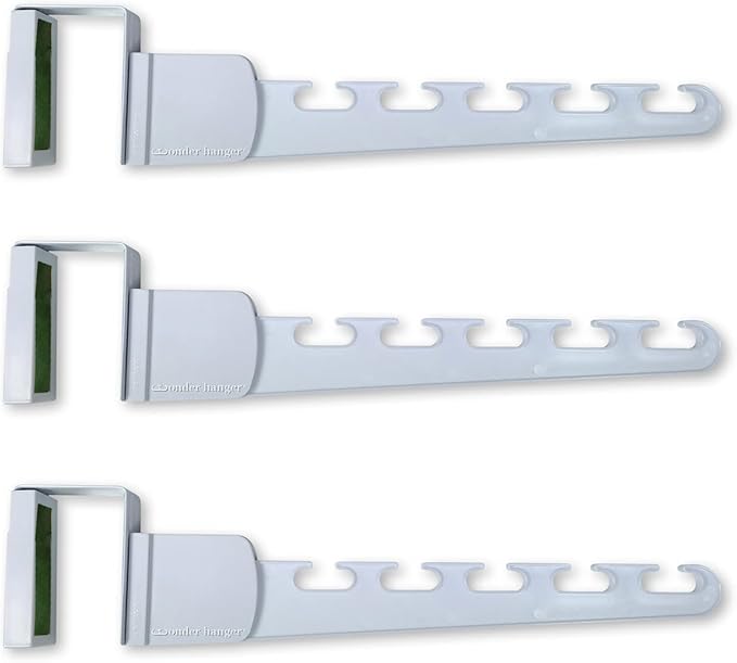 Wonder Hanger Over The Door 3-Pack Organizer for Clothes Hangers, Space-Saving Cascading Hanger Hooks, White-CasaMuseHome