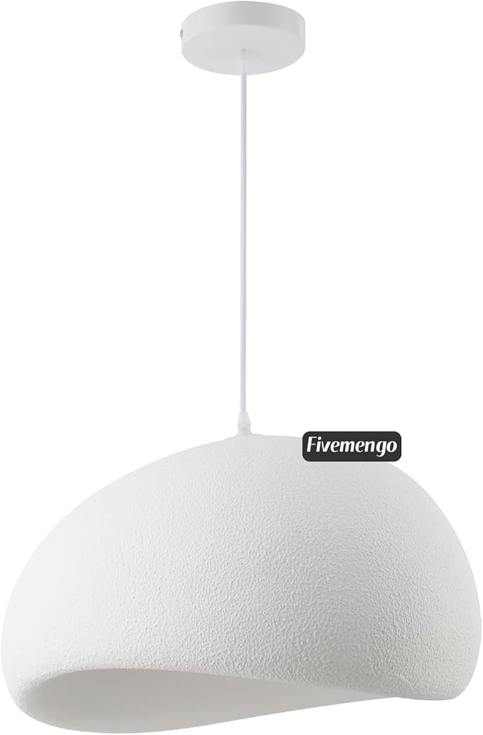 15.7in Wabi Sabi Pendant Lights Kitchen Island Lighting Fixture Ceiling Mount White Modern Japanese Lamp Japandi Chandelier for Dining Living Room Hallway Bedroom Restaurant Hanging Lamp-CasaMuseHome