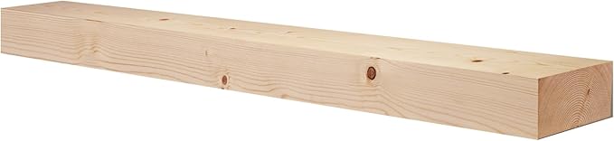 72x7x3 Fireplace Mantel - Solid Rustic Wood Wall Mounted Floating Shelf - DIY Color - with Invisible Heavy Duty Steel Bracket-CasaMuseHome