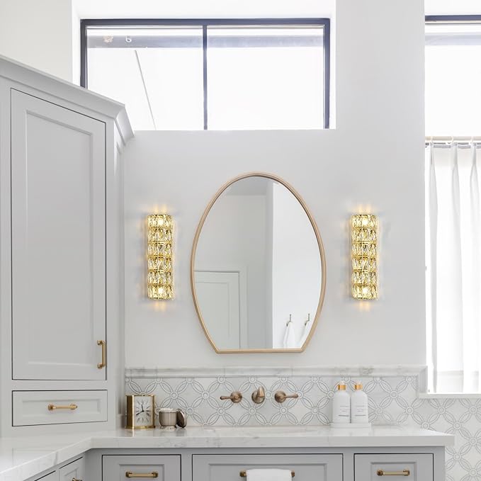 6 Layer Gold Crystal Wall Sconce, Modern Wall Lamp Light Fixture for Bathroom Vanity, Stairway, Kitchen, Living Room, Bedroom, Hallway-CasaMuseHome