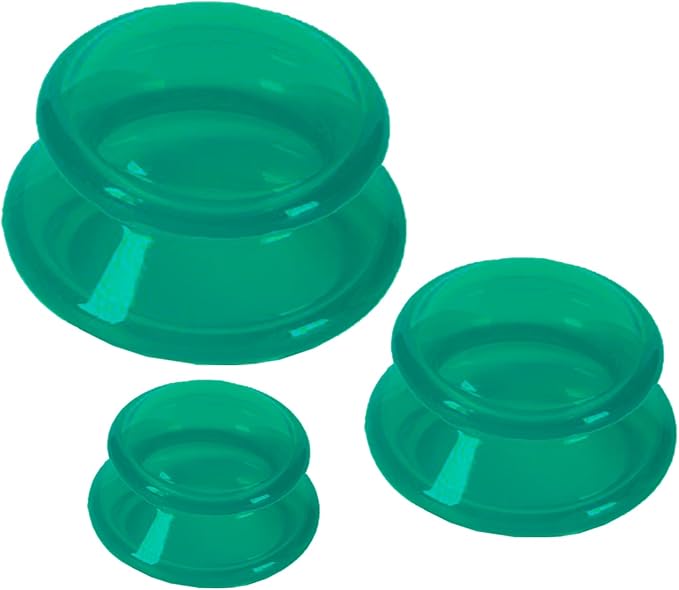 3Pcs Cupping Therapy Set-Professional Silicone Cupping, Suitable for Facial Body Massage/Deep Myofascial Release/Pain Relief/Muscle Relaxation & More (Green,3pcs)-CasaMuseHome
