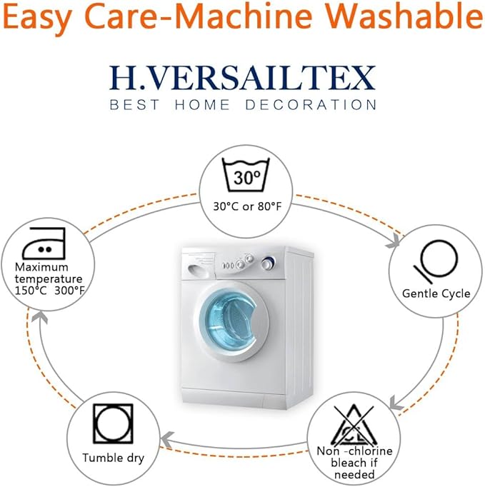 H.VERSAILTEX Super Stretch Individual Seat, Sofa Covers Couch, Cushion Covers Slipcover Sets Thick Jacquard Textured Twill Fabric (2 Piece Large Sofa Cushion Covers, Rust)-CasaMuseHome