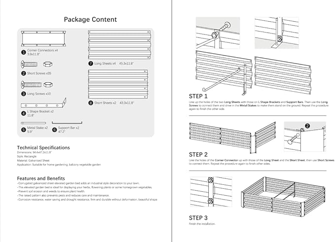 8x4x1ft Metal Raised Garden Bed Kit,Galvanized Garden Bed Box for Vegetables, Flowers, Herbs, and Succulents,240 Gallon Capacity - Green-CasaMuseHome
