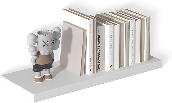 12 Inch Deep Floating Shelves for Wall 1 Pack White Floating Shelves Large Storage Space Wall Mount Shelf for Living Room Kitchen Bathroom 30" W x 12" D x 1.2" H White-CasaMuseHome