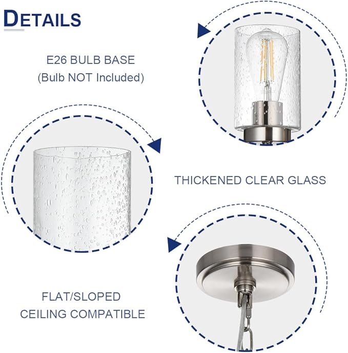 5-Lights Modern Pendant Light Fixtures, Wagon Wheel Dining Room Chandelier in Brushed Nickel, Hanging Ceiling Home Lighting for Foyer Kitchen Bedroom-CasaMuseHome