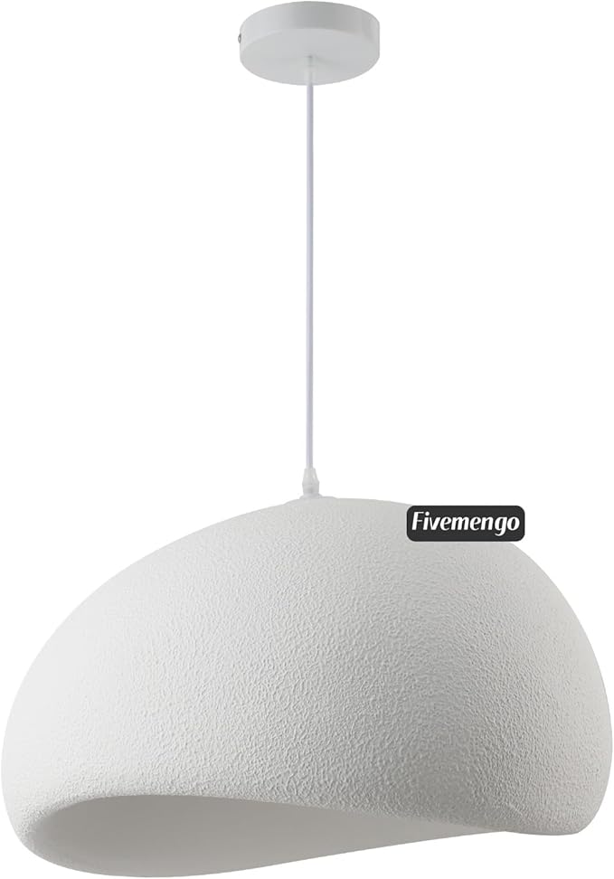 19.7in Wabi Sabi Pendant Lights Kitchen Island Lighting Fixture Ceiling Mount White Modern Japanese Lamp Japandi Chandelier for Dining Living Room Hallway Bedroom Restaurant Hanging Lamp-CasaMuseHome