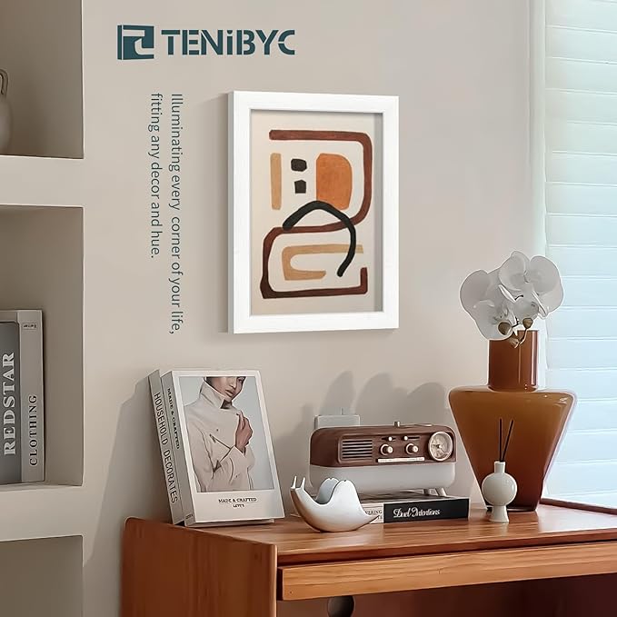 9x12 Frame 3 Pack - White Woodgrain, HD Tempered Glass, 9 x 12 Picture Frame for Photos, Tabletop or Wall Display-CasaMuseHome