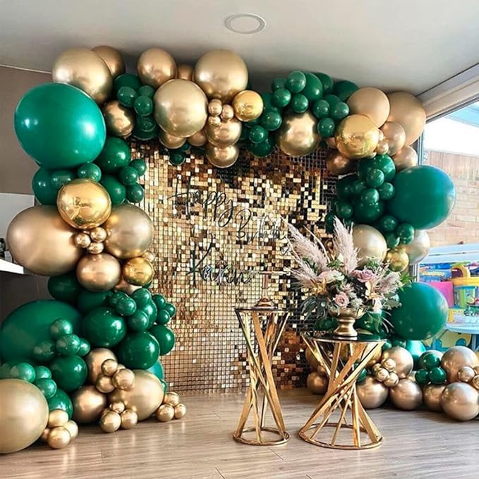 130pcs Dark Green Balloons Different Sizes 18" 12" 10" 5" Hunter Green Balloons for Birthday Dinosaur Baby Shower St. Patrick's Day Summer Jungle Forest Safari Party Decorations-CasaMuseHome