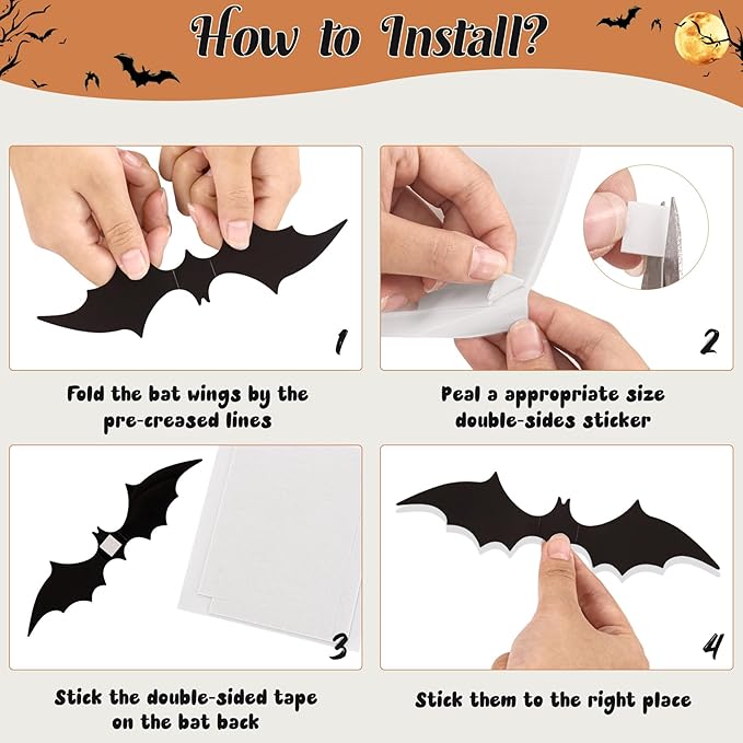 3 Pack Halloween Decorations Sets, Black Lace Spider Webs Table Runner & Halloween Cobweb Fireplace Scarf with 120 pcs 3D Bat for Halloween Indoor Decors Party Supplies-CasaMuseHome