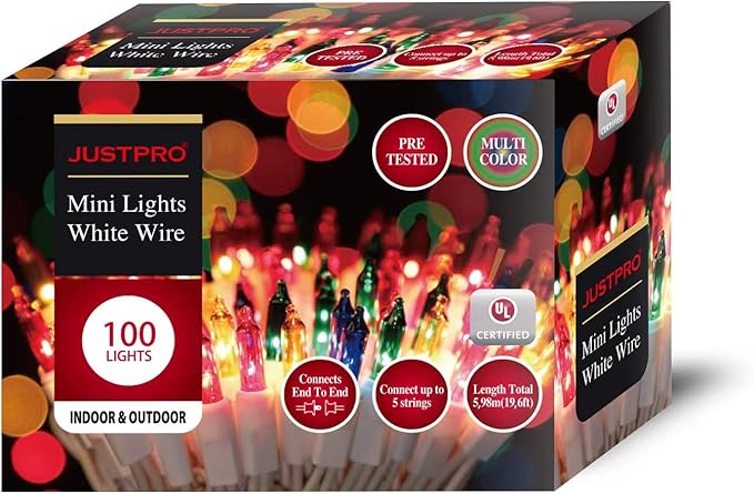 100LIGHTS Multi Easter Mini String Lights,Connectors Christmas Decorative Lights 19.6 UL Certified Waterproof for Easter Home Garden Holiday Christmas Tree Party Patio Wedding-CasaMuseHome