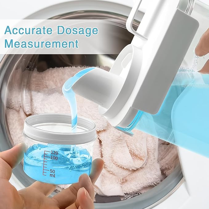 2 Pack Laundry Detergent Dispenser, 61oz Detergent Dispenser, Refluxable Laundry Detergent Container, Plastic Liquid Laundry Detergent Dispenser for Laundry Room Organization with 6 Labels-CasaMuseHome