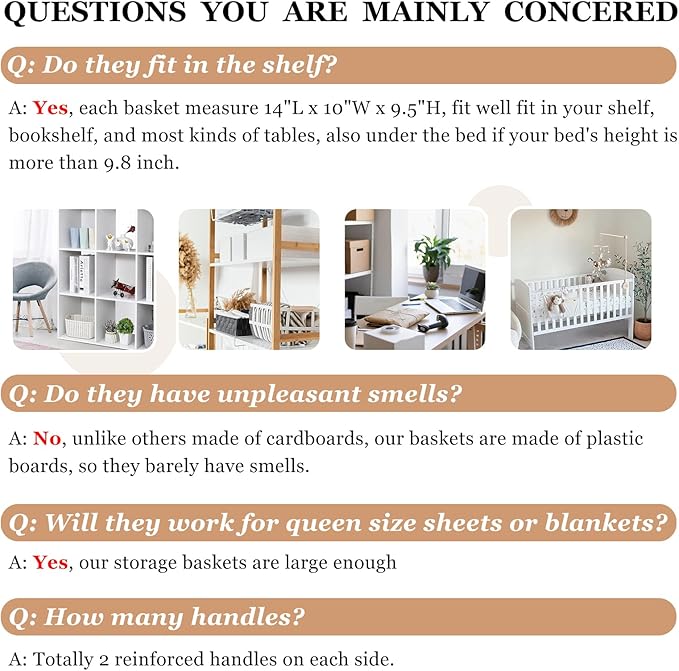 6 Pack Large Toy Box Chest, Collapsible Sturdy Toy Storage Organizer Bins Baskets for Kids, Boys, Girls, Nursery, Playroom, Shelf Baskets for Lego Puzzle Balls, Game Organizer (14L*10W*9.5H)-CasaMuseHome