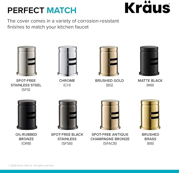 KRAUS Dishwasher Air Gap in Spot Free Black Stainless, KAG-2SFSB