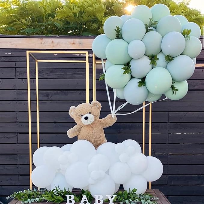 130pcs Mint Green Balloons Different Sizes 18" 12" 10" 5" Pastel Light Green Balloons for Boys Girls Birthday Baby Shower Gender Reveal Wedding Decorations-CasaMuseHome