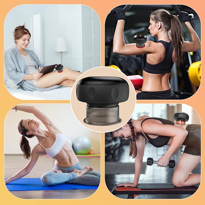 5-in-1 Smart Dynamic Cupping Therapy Set, Smart Cupping Therapy Massager, 12 Levels of Suction Strength and Temperature Control for Targeted Pain Relief, Knots, Aches, Portable Cupping Kit-CasaMuseHome