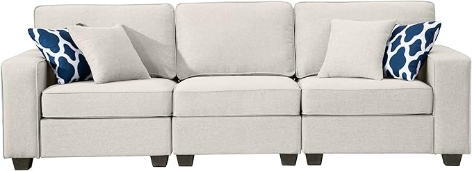 L Lengend Vansen Modular Sectional Sofa U Shaped Couch with Ottoman Modern Reversible Corner Sectional Couch for Living Room (Cream, 2+3)-CasaMuseHome