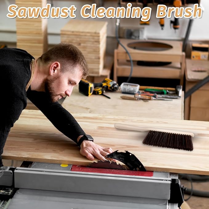 8 Pieces Woooden Dust Brush Hand Broom Bulk Bench Brush with Long Wood Handle Soft Bristle Whisk Broom for Counter Bed Sofa Bench Car Fireplace Clothes Household Cleaning-CasaMuseHome