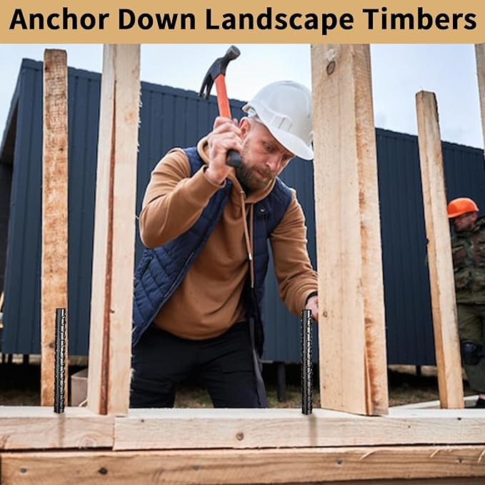 16 inches Rebar Stakes 18-Pack Heavy Duty Ground Stakes Rebar Spikes Garden Stakes Metal Steel Stake for Concrete and Timber Straight Black-CasaMuseHome