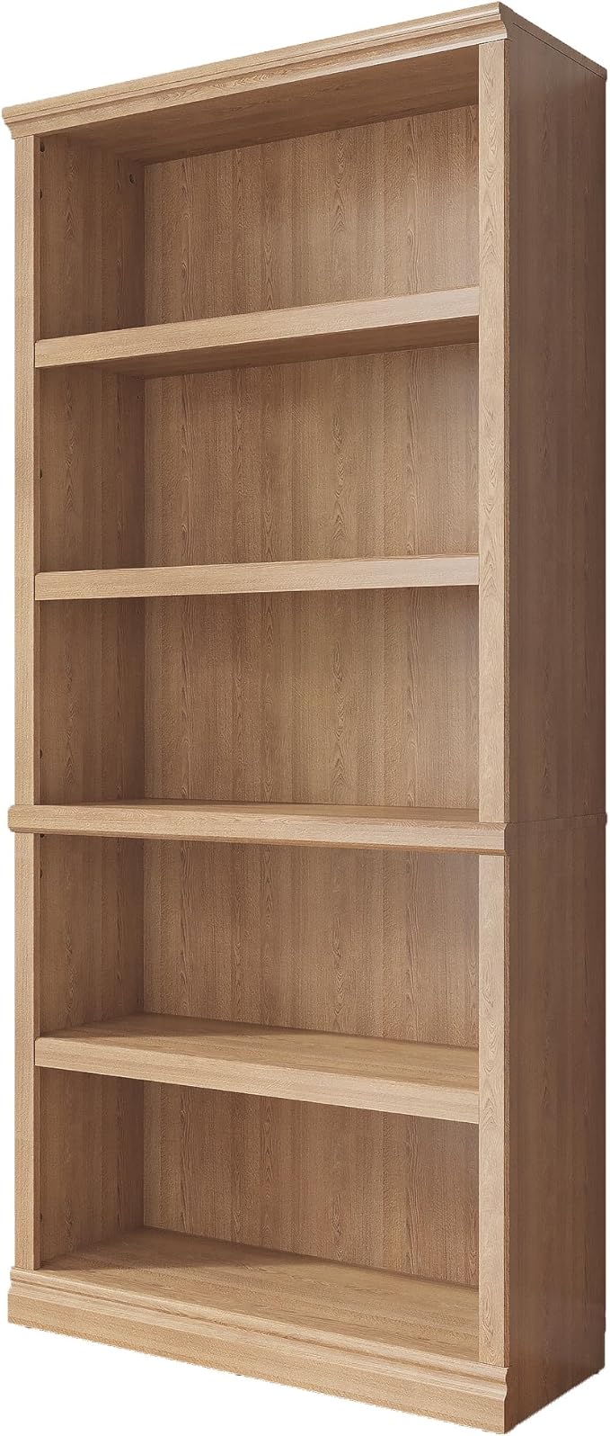 70 in Tall Bookcase, White Bookshelf Open Storage 5-Tier Shelves, 33 inch Wide Floor Standing Indoor Furniture, Book Cases for Home School Library Office Bedroom Kids, Oak 5 Tiers-CasaMuseHome