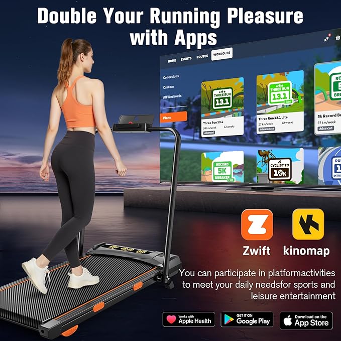 7.8MPH Incline Treadmill for Home, Walking Pad with Handle Bar, Under Desk Compact Treadmill with 350 Lbs Capacity, LED Display & APP, Remote Control, 3.0HP-CasaMuseHome
