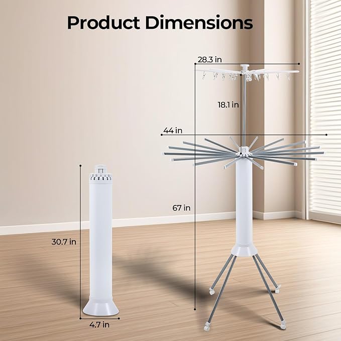 4-Legged Clothes Drying Rack Foldable,Octopus-Shaped Portable Laundry Drying Rack,Outdoor and Indoor Collapsible Drying Rack with 4 Pulleys,2 Tier-CasaMuseHome