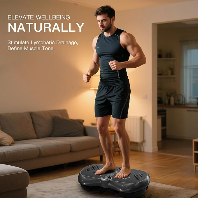 KRYLIX Vibration Plate Machine Exercise Platform for Whole Body Vibration Workout Weight Loss Lymphatic Drainage Fitness Platform Exercise Machine Vibrating Platform for Women Men