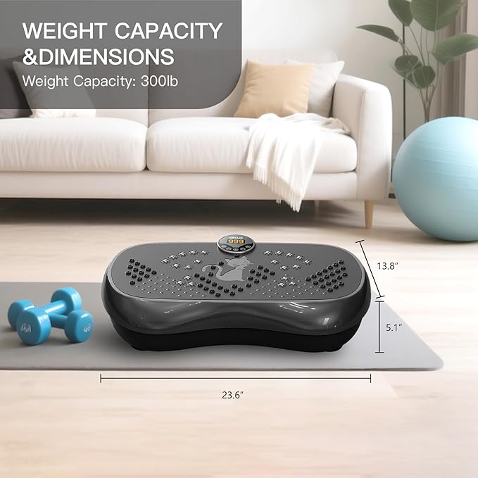 KRYLIX Vibration Plate Machine Exercise Platform for Whole Body Vibration Workout Weight Loss Lymphatic Drainage Fitness Platform Exercise Machine Vibrating Platform for Women Men
