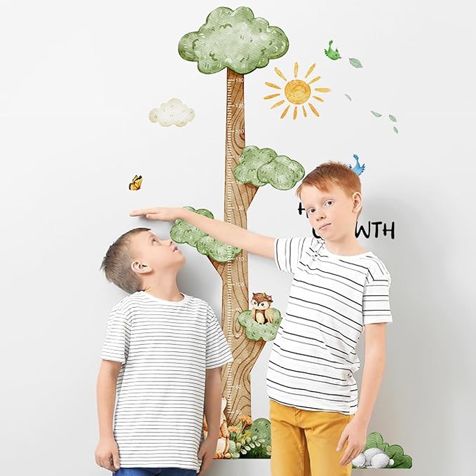 3D Cartoon Height Chart for Kids, DIY Growth Stickers, Removable Height Wall Chart for Kids Nursery, Bedroom, Bathroom-CasaMuseHome