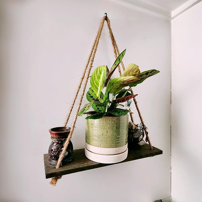 6 Inch Plant Pots, Ceramic Planter Pot with Drainage Hole & Saucer, Indoor/Outdoor Cylinder Round Planter Pot, Green & Beige-CasaMuseHome