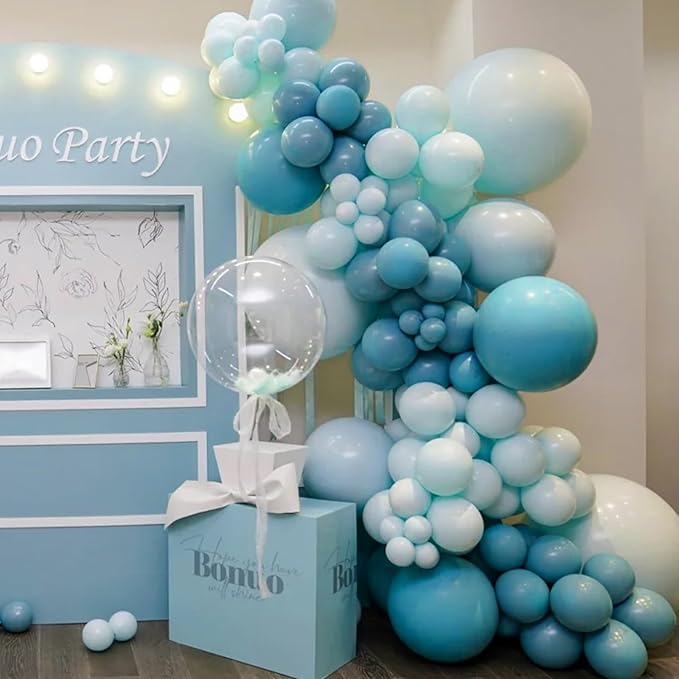 130pcs Peacock Blue Balloons Different Sizes 18" 12" 10" 5" Teal Blue Latex Balloon Garland Arch Kit for Birthday Baby Shower Graduation Wedding Gender Reveal Anniversary Party Decorations-CasaMuseHome