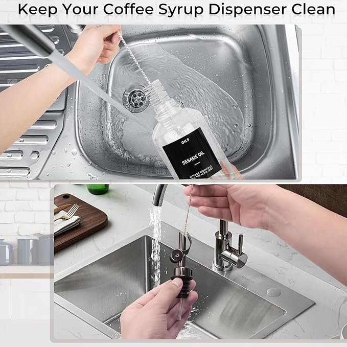 3PCS Olive Oil Dispenser Bottle For Kitchen, Soy Sauce Dispenser, Glass Oil and Vinegar Dispenser Set W. Wooden Tray & Labels & 3 Replacement Spouts, Coffee Syrup Dispenser-CasaMuseHome