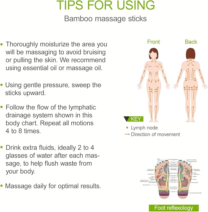 4PCS Solid Bamboo Massage Sticks & Guasha Set with Roller/Stick - 100% Bamboo Therapy Tools for Neck/Arm/Back/Legs/Full Body, Deep Tissue Massage, Muscle Relaxation, Body Shaping, Fatigue Relief-CasaMuseHome