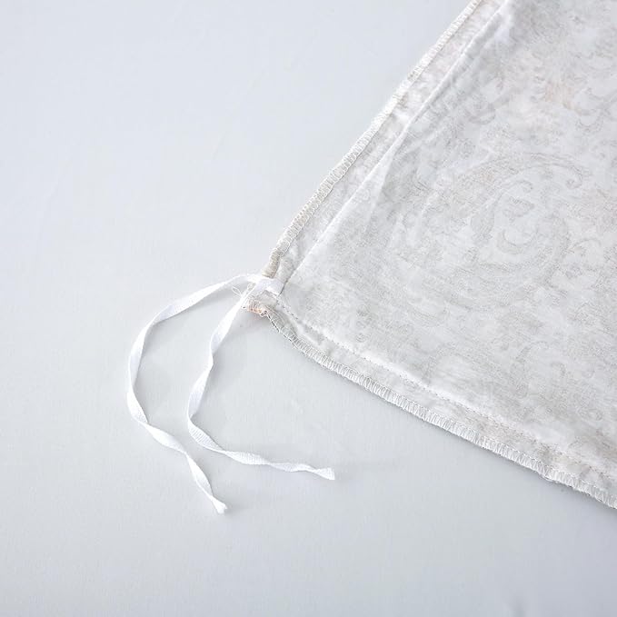 ABREEZE Paisley Bedding Sets 3Pcs Brushed Cotton Duvet Cover Set King Size Rustic Damask Green Floral Comforter Cover with Zipper Closure Boho Bedding Collections-CasaMuseHome