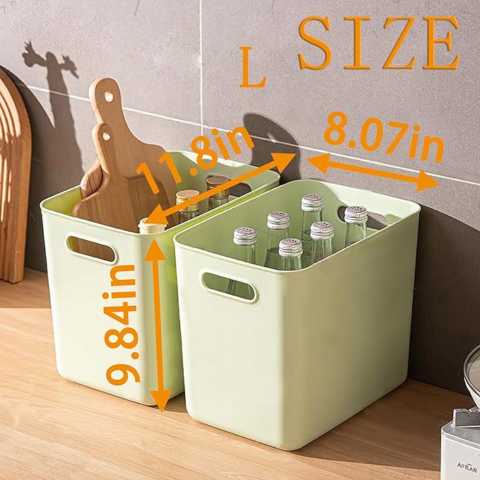 5 pack large plastic White storage bins Baskets, Toy Box Chest with Lids and Handle,Organizer Containers for Baby,Kids,snacks,Nursery,Shelves,Playroom, Bedroom,Office,Closet,home-CasaMuseHome