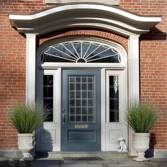 48PCS Fake Plants Artificial Wheat Grass Greenery Plastic Plants Fake Grass Artificial Plants for Outdoor Decor Artificial Grass Plant with Greenery Stems for Indoor Home Decoration 26.4"-CasaMuseHome