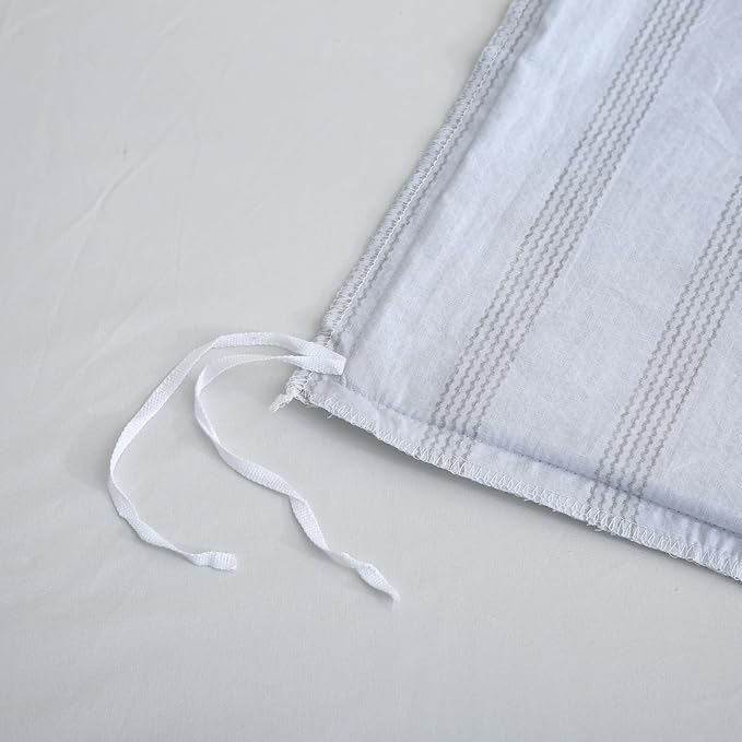 ABREEZE Floral Duvet Cover Queen Size Set Bird Flowers Bedding Set 100% Brushed Cotton Bedding Collection 1 Duvet Cover with 2 Pillowcases White-CasaMuseHome