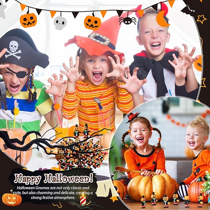50 Pcs Halloween Mini Figurines Tiny Pumpkin Figures to Hide and Seek Rubber Wizard Miniatures Ornaments Gifts for Halloween Party Favors Table Decorations(Pumpkin)-CasaMuseHome