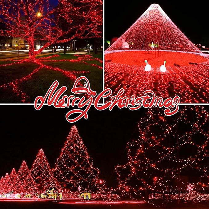 100LIGHTS RED Extra-Bright with End Connectors Christmas Decorative Lights 5.98m UL Certified Mini String Light Set Waterproof for Home Garden Holiday Christmas Tree Party Patio Decor Wedding-CasaMuseHome
