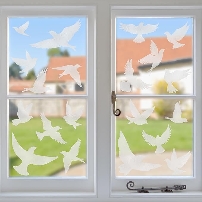 9 Sheets Bird Window Clings, Protect and Save Bird Strikes Window Stickers, Glass Door Stickers Decals, Stop Birds Flying into Windows Accessories Home Decorations-CasaMuseHome