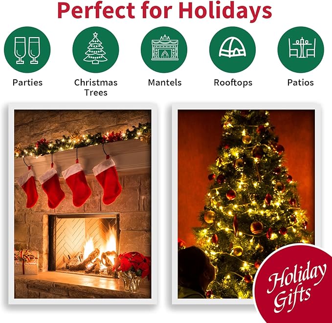 100 Count Warm White - String Lights - 21.6FT LED Christmas Lights, Mini led Lights for Indoor Outdoor Home Holiday Party Wedding Independence Day Decoration-CasaMuseHome