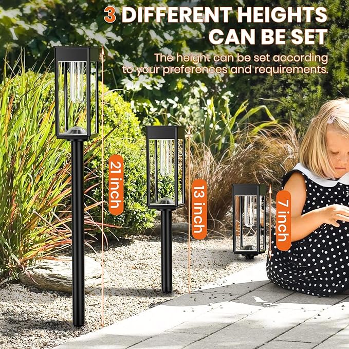 6 Pack Super Bright Solar Lights Outdoor,Solar Pathway Lights Outdoor,IP65 Waterproof Solar Garden Lights Solar Powered Landscape Lighting for Yard Patio Walkway Driveway Pathway (Warm White)-CasaMuseHome