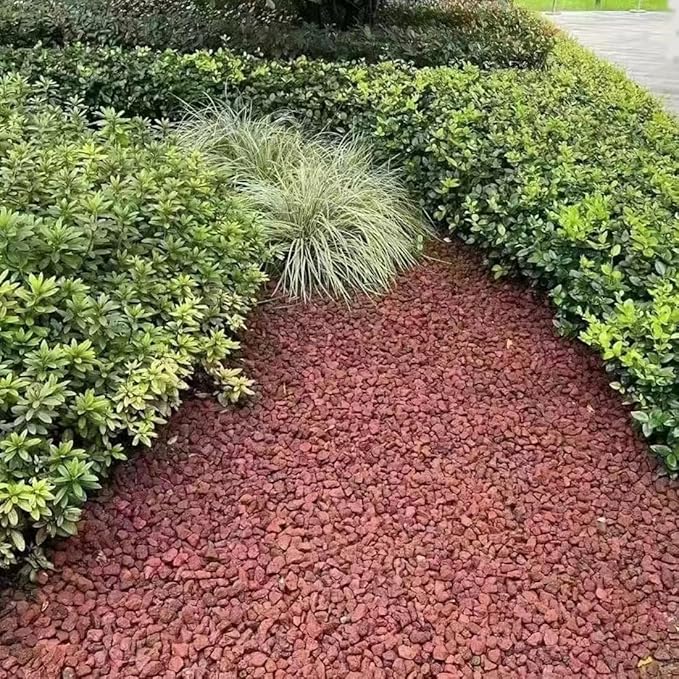 2LB Succulent and Cactus Gravel Pebbles, 1/5 Inch Natural Decorative Polished Stones, River Rocks for Vases Gardening Indoor and Outdoor Decorative Rocks, Red-CasaMuseHome