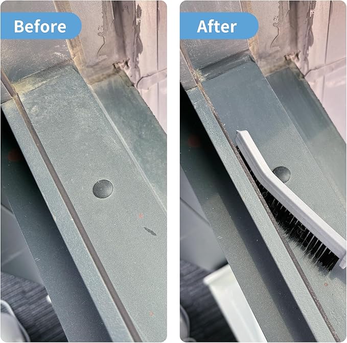 3 Pcs Cleaning Brushes for Household - Crevice Brush for Scrub Small Spaces, Toilet Cleaning Tool with Comfortable Grip, Long&Firm Bristle for Shower Tile Grout, Sinks Gap, Window Tracks, Hinges-CasaMuseHome