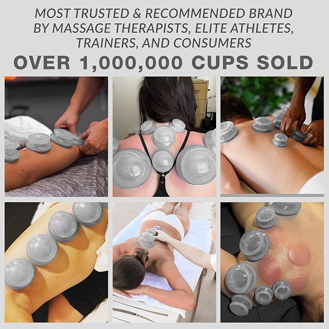 8 Edge Cups Silicone Cupping Therapy Set Professional Massage Cupping Cups for Cupping Therapy Cupping Kit for Massage, Myofascial Release, Cellulite Reduction (Lure Clear)-CasaMuseHome