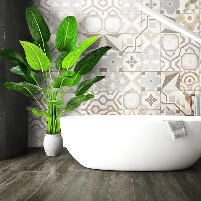 7.2ft Artificial Silk Bird of Paradise Palm Tree (85in) with 17 Trunks Faux Tree and Plastic Nursery Pot, Fake Plant for Office House Farmhouse Living Room Home Decor (Indoor/Outdoor)-CasaMuseHome