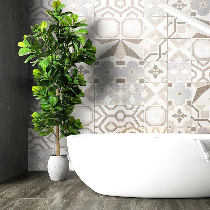 7.3ft Artificial Fiddle Leaf Fig Tree (87in) with Plastic Nursery Pot Faux Tree, Ficus Lyrata Fake Plant for Office House Farmhouse Living Room Home Decor (Indoor/Outdoor)-CasaMuseHome