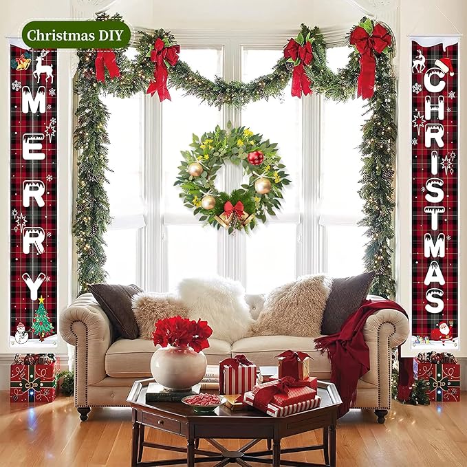 24 Inch Eucalyptus Greenery Wreaths for Front Door, Large Artificial Outdoor Spring Summer Wreath for Porch, Window, Farmhouse, Home Decor - All Seasons-CasaMuseHome