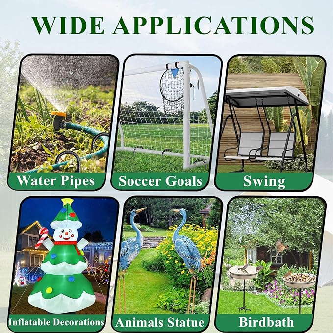 16 Inch Rebar Stakes J Hook 26 Pack Ground Stakes Heavy Duty Tent Stakes with Chisel Point End Chain Link Fence Stakes Galvanized Steel Ground Anchors Metal Spikes Black Coated-CasaMuseHome