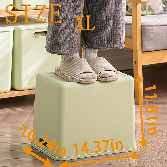 4 pack large plastic White storage bins Baskets, Toy Box Chest with Lids and Handle,Organizer Containers for Baby,Kids,snacks,Nursery,Shelves,Playroom, Bedroom,Office,Closet,home-CasaMuseHome