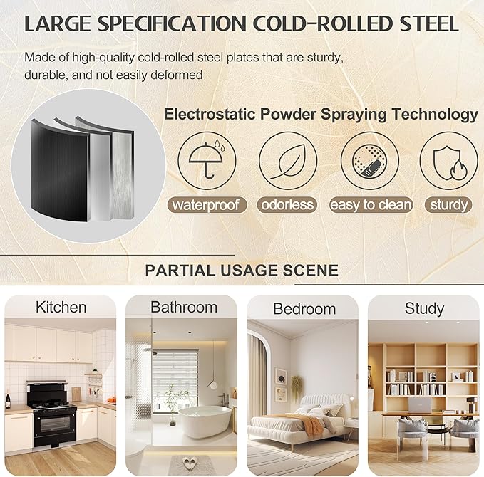 75.2" Tall Storage Cabinet, Pantry Storage Cabinets with 2 Door and 5 Adjustable Shelves, Black Kitchen Food Cabinet, Metal Utility Cabinets for Kitchen, Dinning Room, Laundry Room-CasaMuseHome